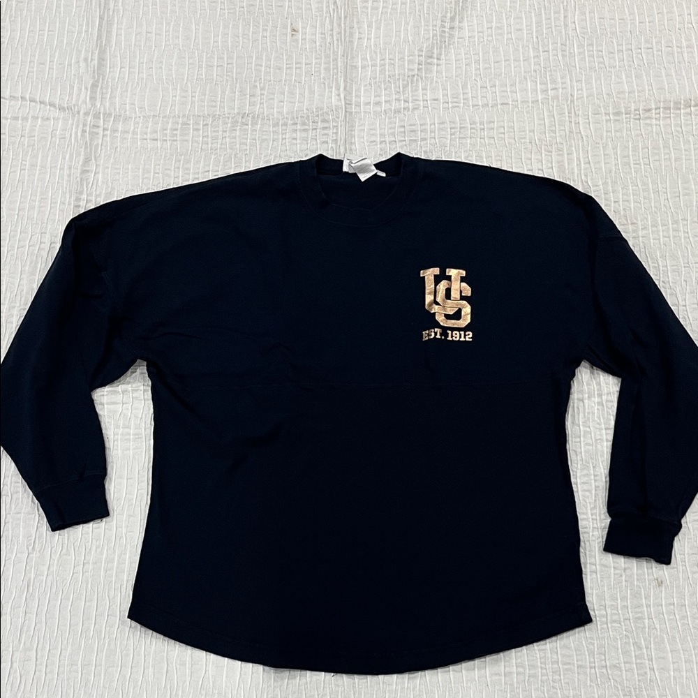 Universal Studios Jersey t-shirt‎ blue top rose gold large Long Sleeve Tee
